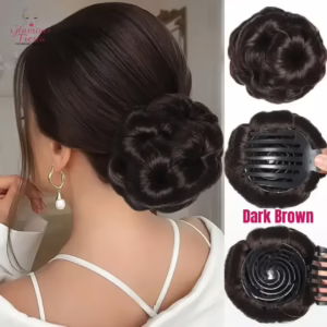 Claw Clip Curly Hair Bun Extension - Dark Brown