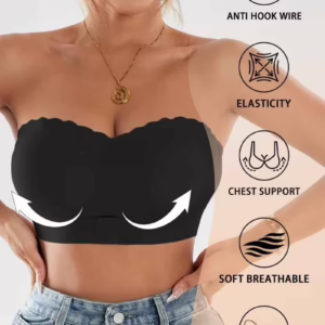 WavFit Strapless Tube Top Bra। Black । Size - S